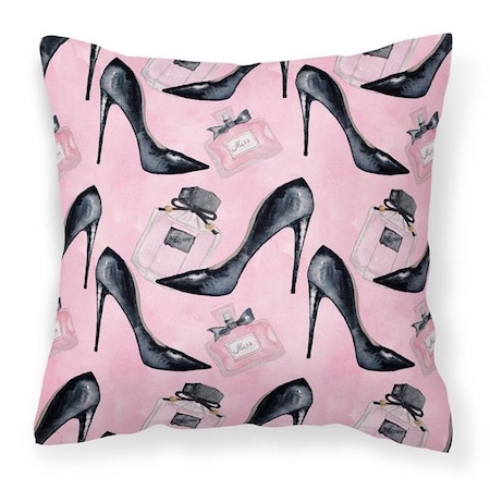 Carolines Treasures Carolines Treasures BB7507PW1414 Fashion Diva Shoes & Perfume Fabric Decorative Pillow; 14 x 14 in. BB7507PW1414